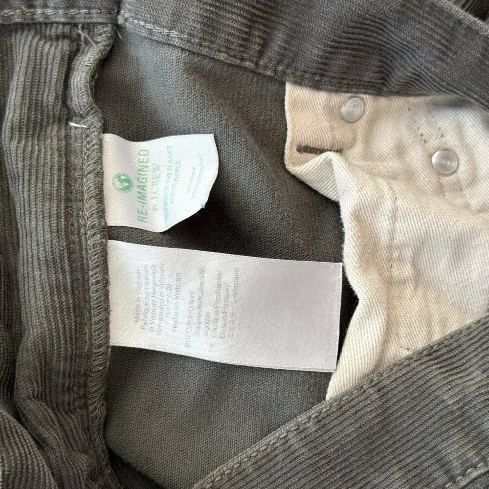 J.Crew‎ 484 Slim Fit Corduroy Pants Mens W36 L32 Gray Everyday Casual Travel